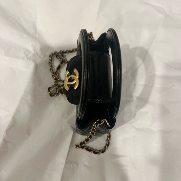 Chanel Kelly Black Top Handle Nano Mini SLG Purse w/Chain Micro Shopping Bag 23K - Picture 6 of 15